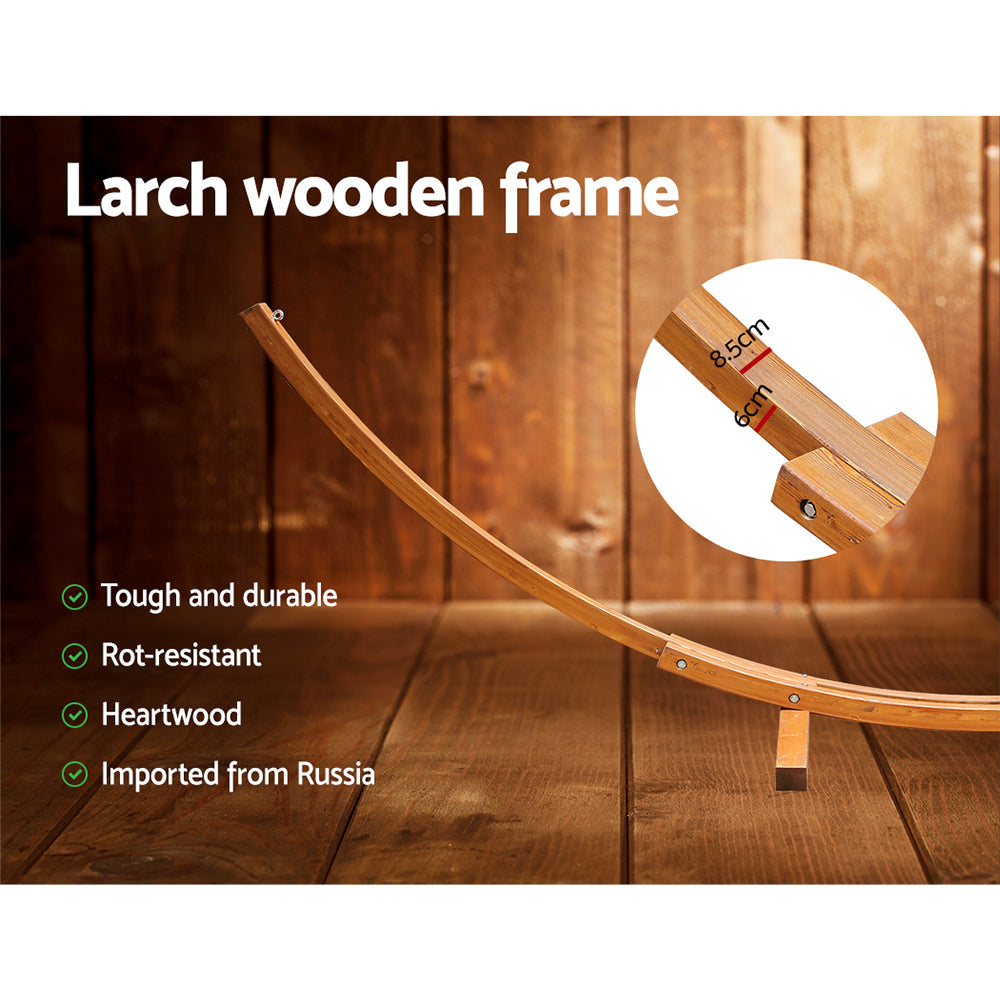 Double Hammock with Wooden Hammock Stand - image4