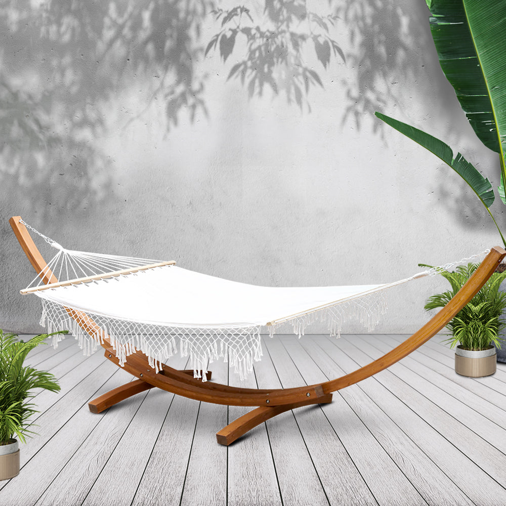 Double Tassel Hammock with Wooden Hammock Stand - image7