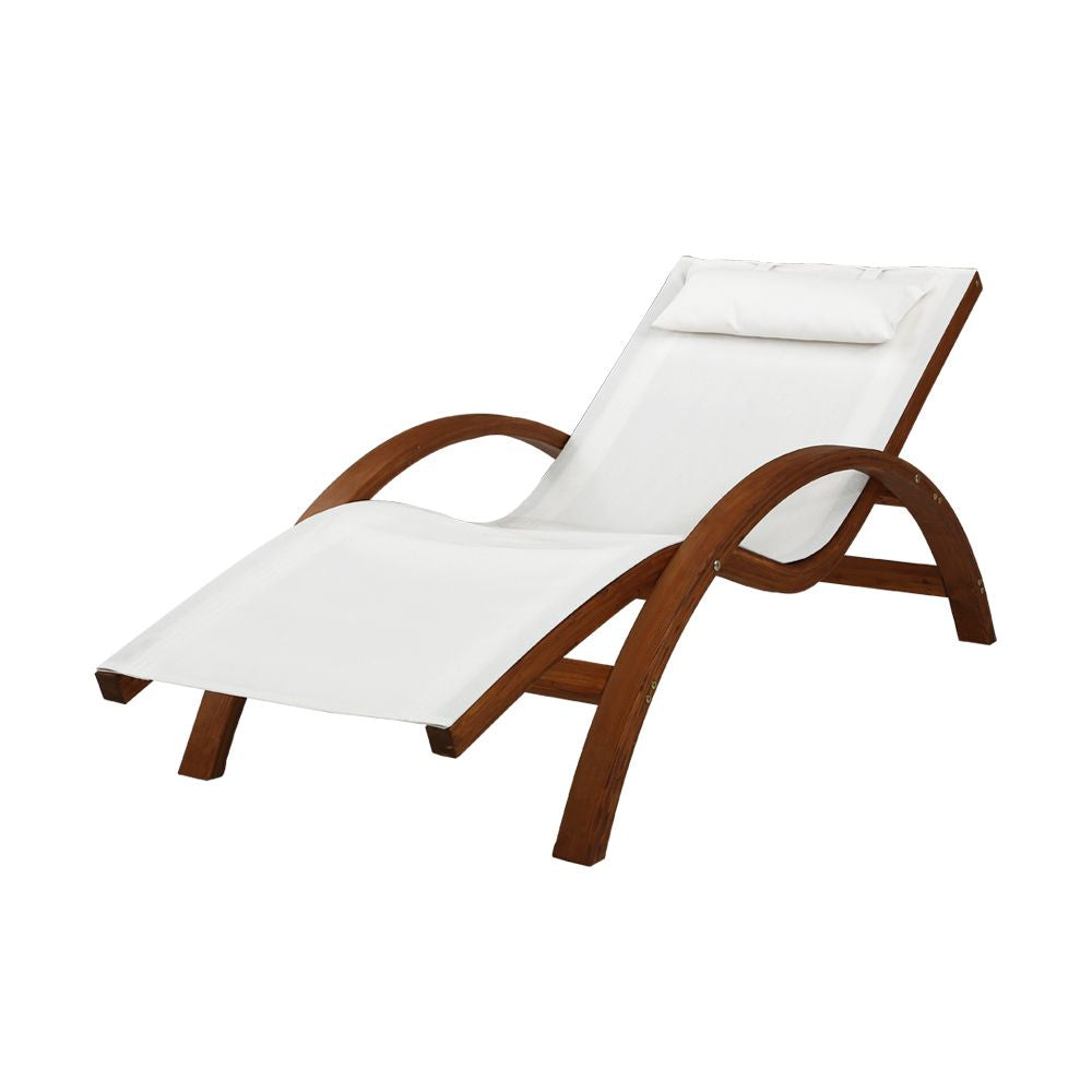 Outdoor Wooden Sun Lounge Setting Day Bed Chair Garden Patio Furniture - image1