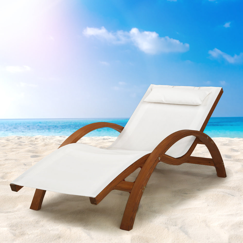 Outdoor Wooden Sun Lounge Setting Day Bed Chair Garden Patio Furniture - image7