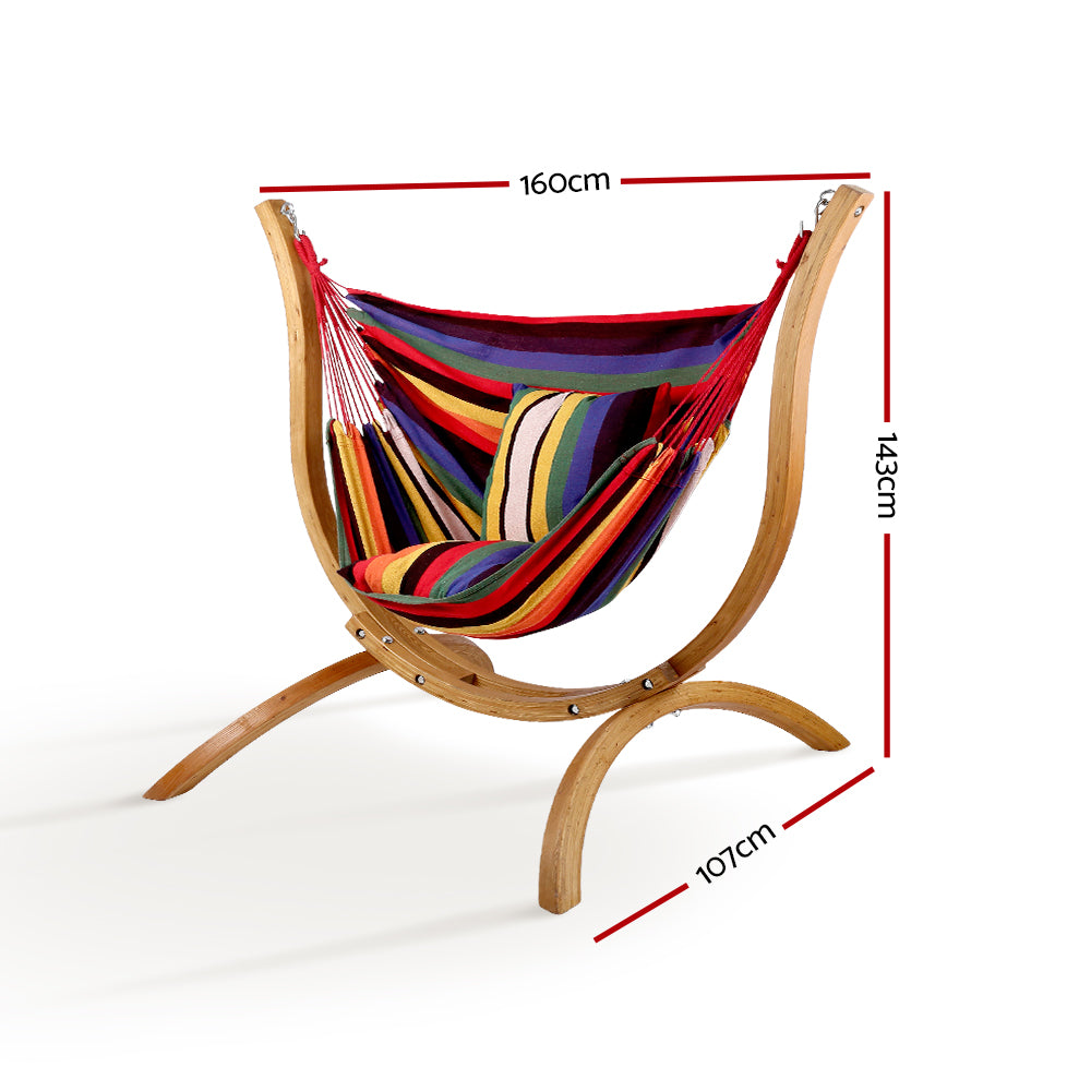 Hammock with Wooden Hammock Stand - image2