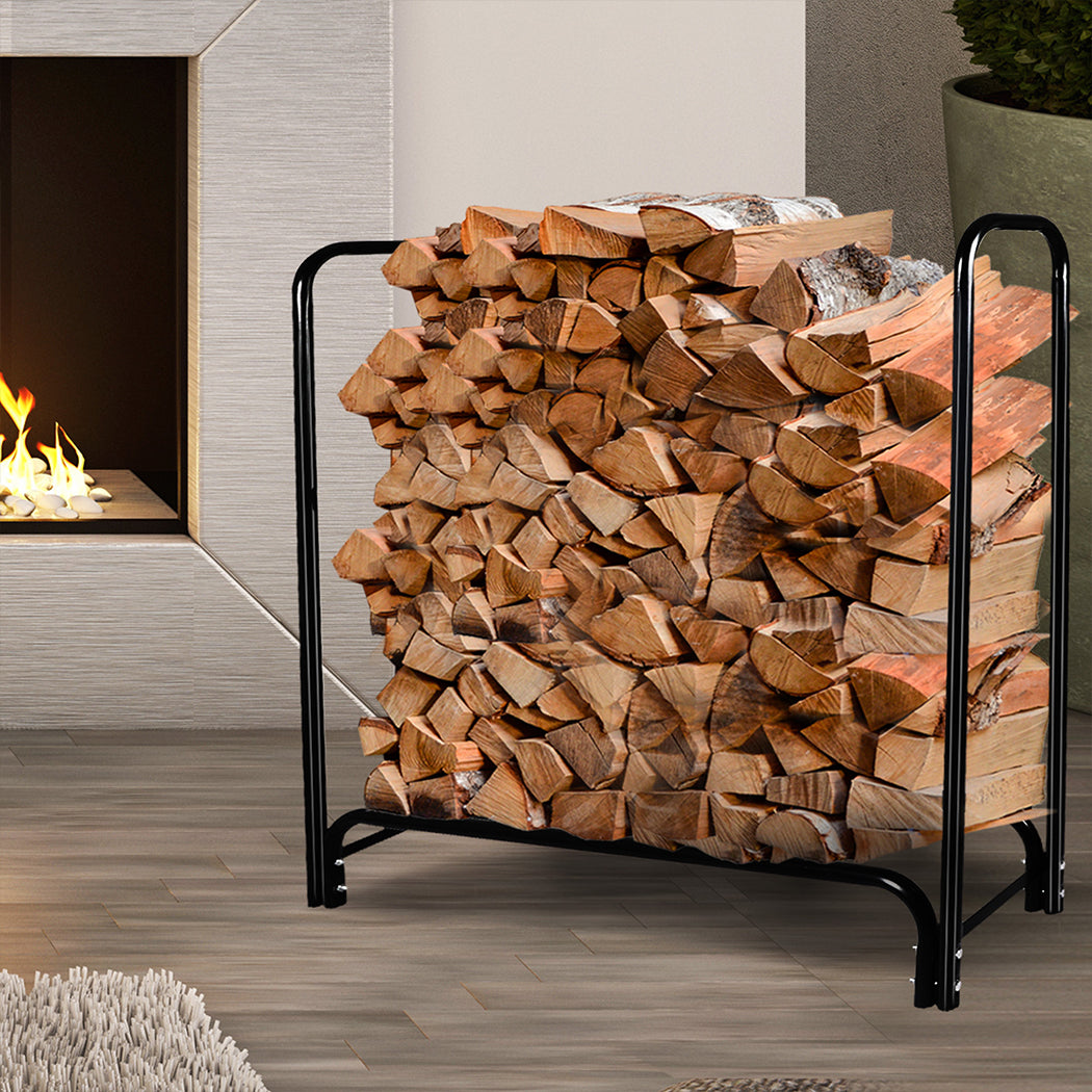 Traderight Firewood Rack Holder 4FT Fireplace Tool Log Wood Steel  Large Storage - image7