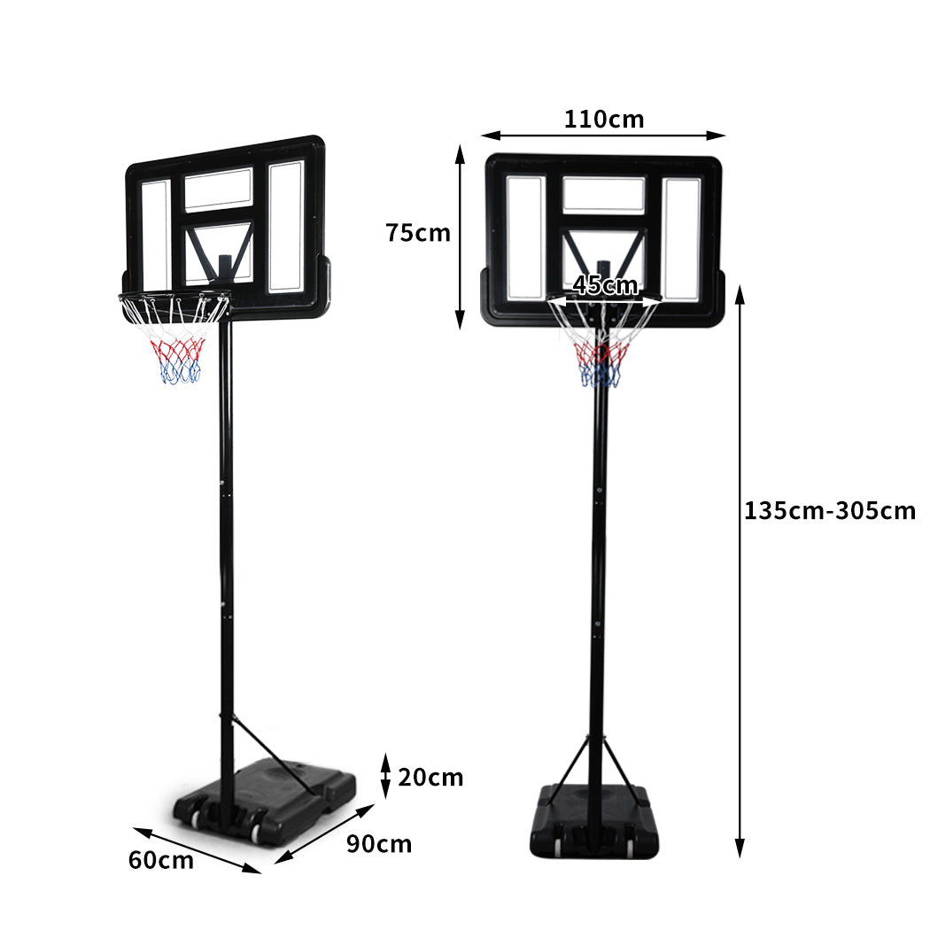 Basketball Hoop Stand System Portable 3.05M Height Adjustable Net Ring In Ground - image3