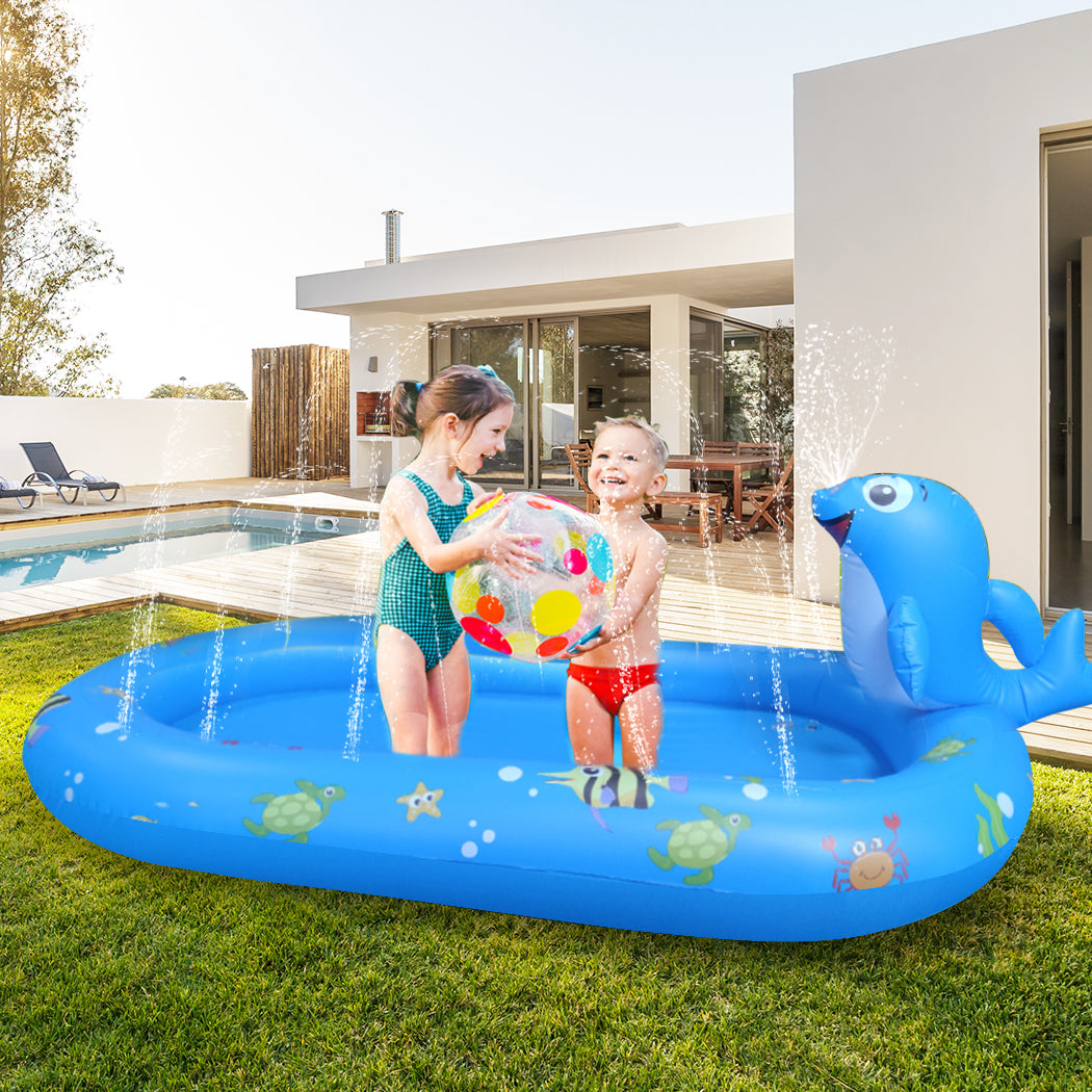 Inflatable Pool Water Splash Spray Mat Kids Children Sprinkler Play Pad Outdoor - image8