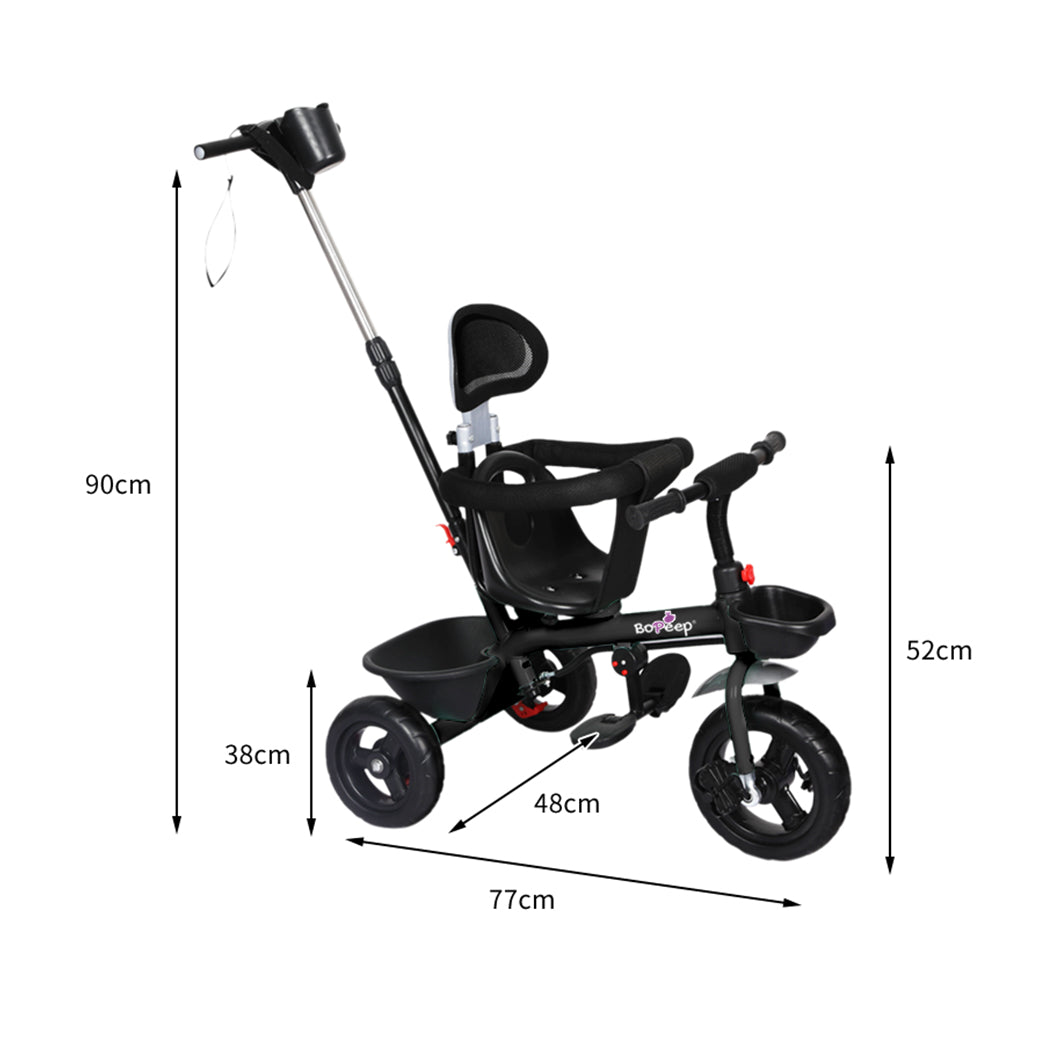 BoPeep Baby Walker Kid Tricycle Ride On Trike Bike Toddler Balance Bicycle Black - image3