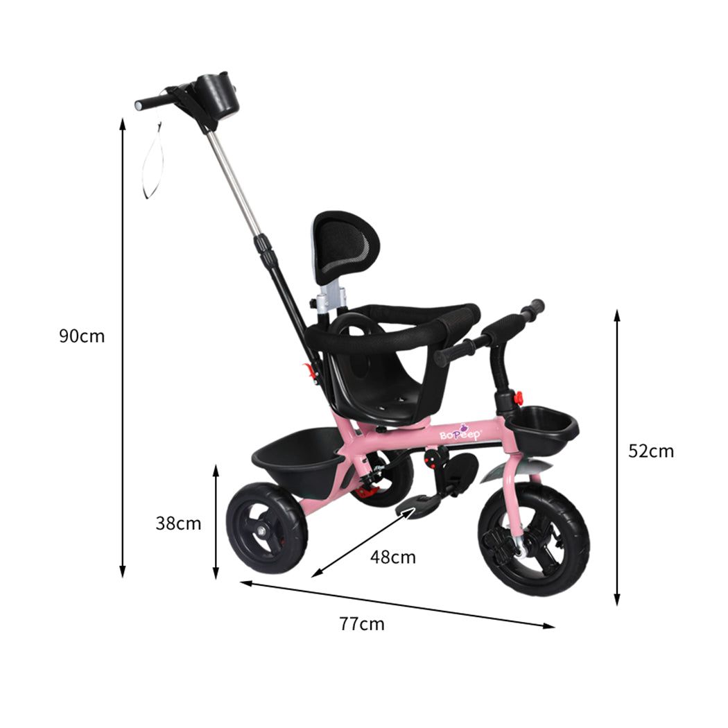 BoPeep Baby Walker Kids Tricycle Ride On Trike Bike Toddler Balance Bicycle Pink - image3