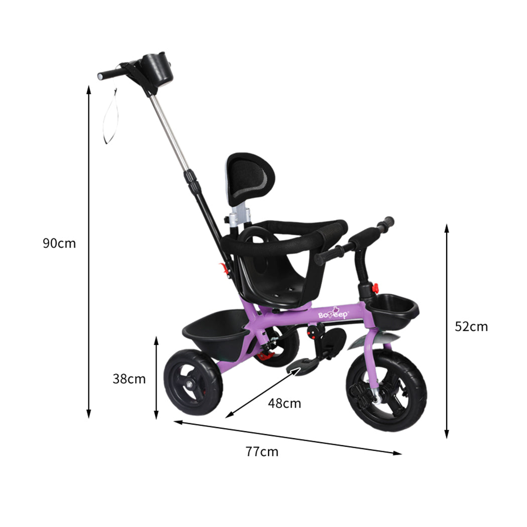 BoPeep Baby Walker Kids Tricycle Ride On Trike Toddler Balance Bicycle Purple - image3