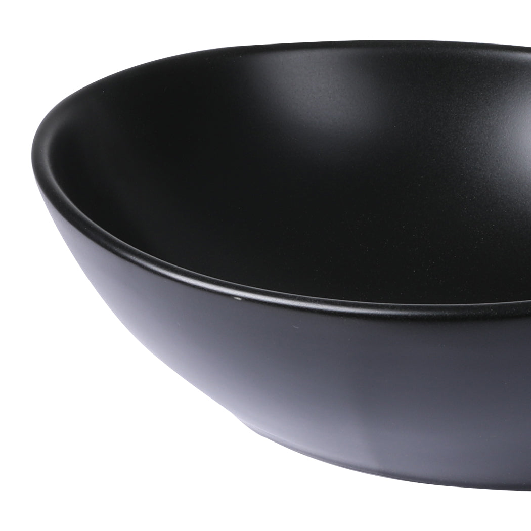 Wash Basin Oval Ceramic Hand Bowl Bathroom Sink Vanity Above Counter Matte Black - image4