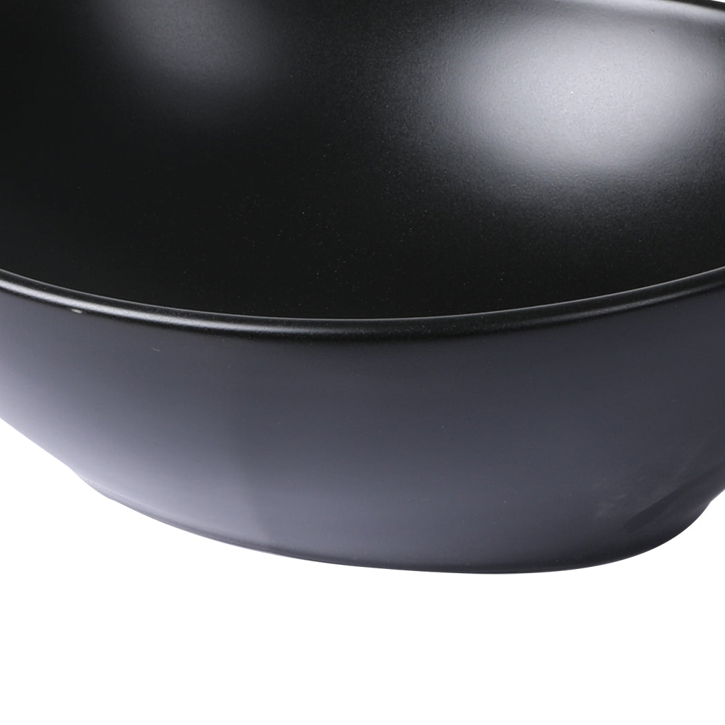 Wash Basin Oval Ceramic Hand Bowl Bathroom Sink Vanity Above Counter Matte Black - image5