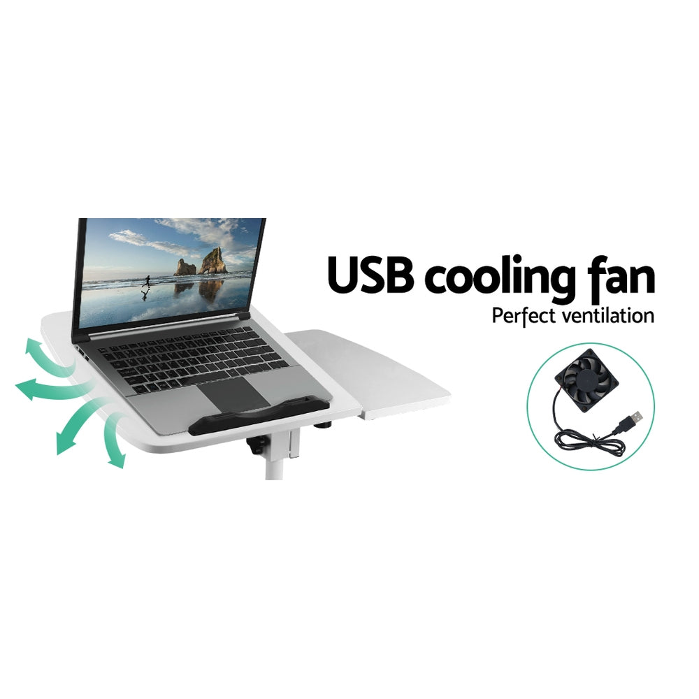 Adjustable Computer Stand with Cooler Fan - White - image4