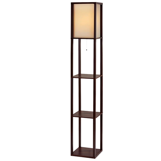 Floor Lamp Vintage Reding Light Stand Wood Shelf Storage Organizer Home - image1