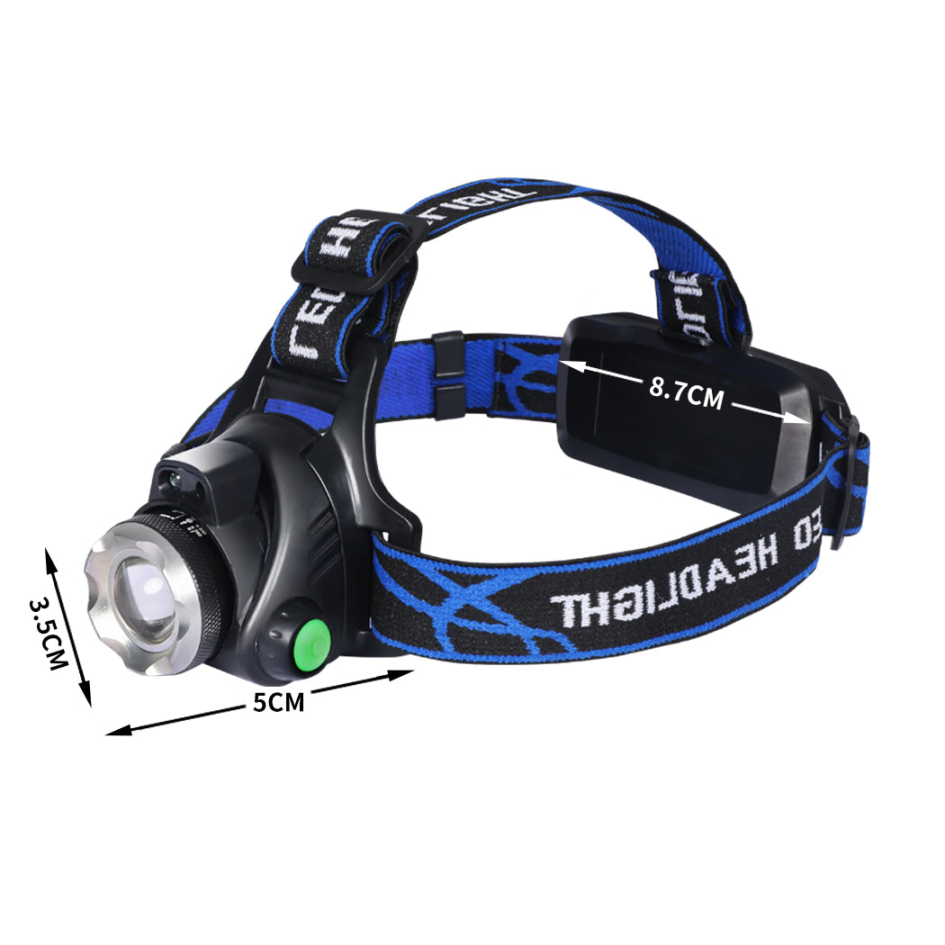 2x 500LM LED Headlamp Headlight Flashlight Head Torch Rechargeable CREE XML T6 - image3