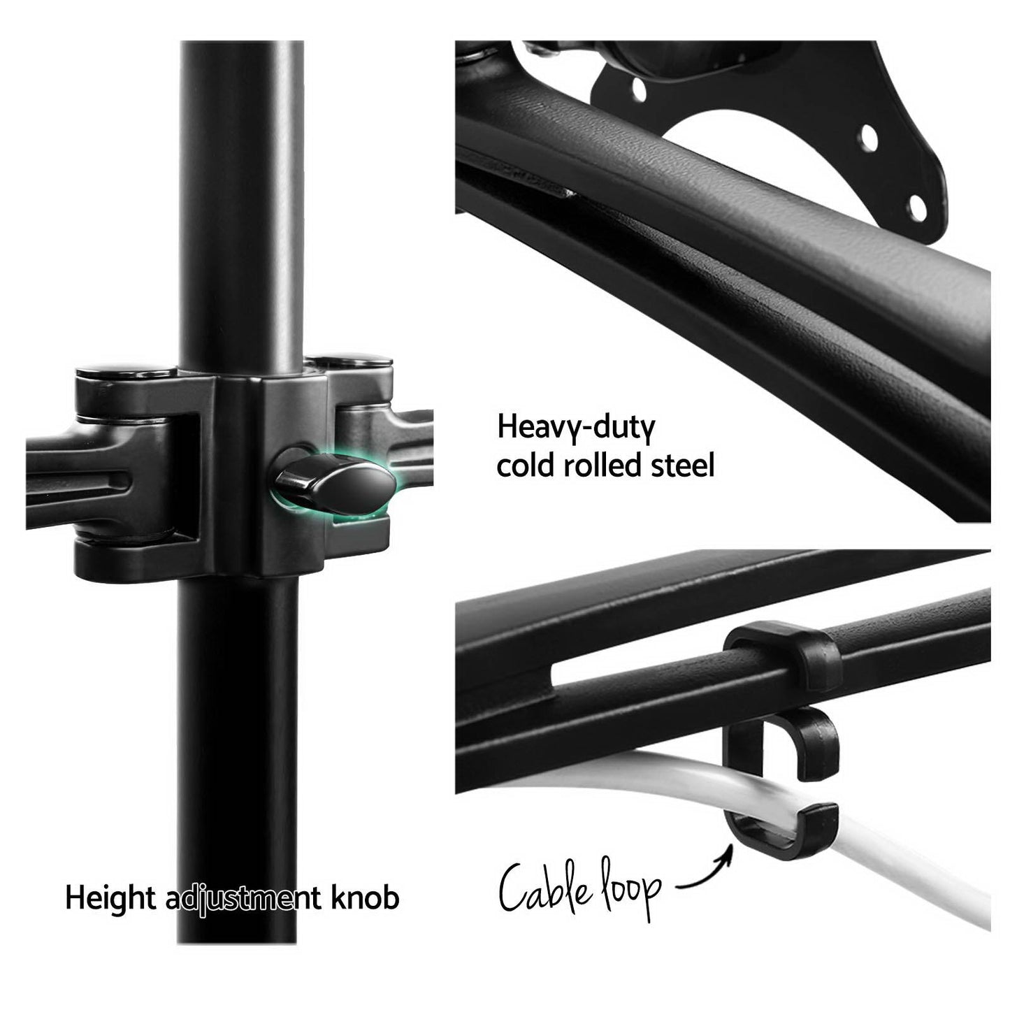 Monitor Arm Mount Dual Black - image6