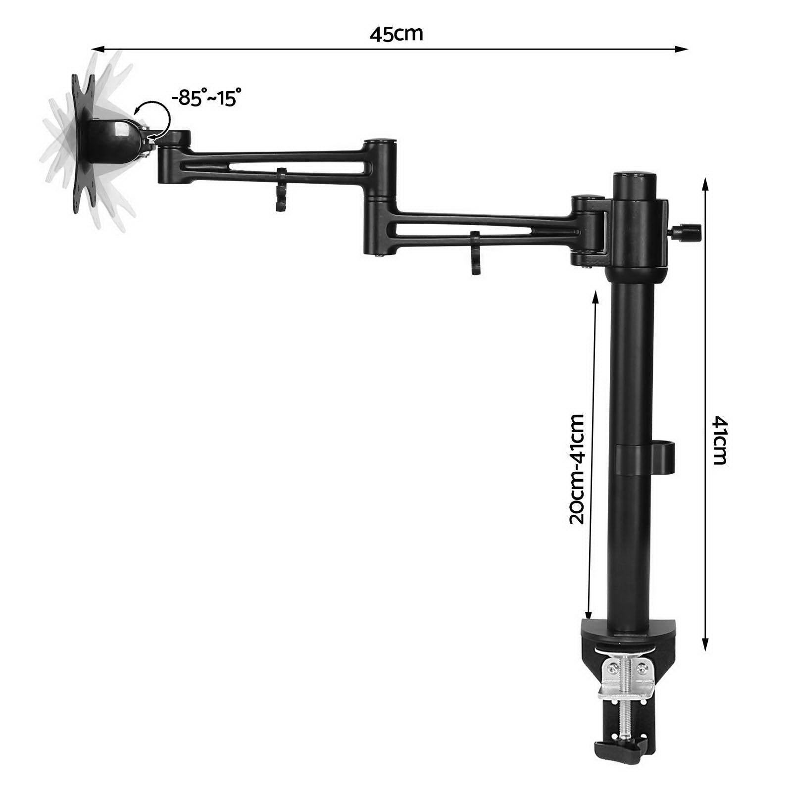 Monitor Arm Mount Single Black - image2