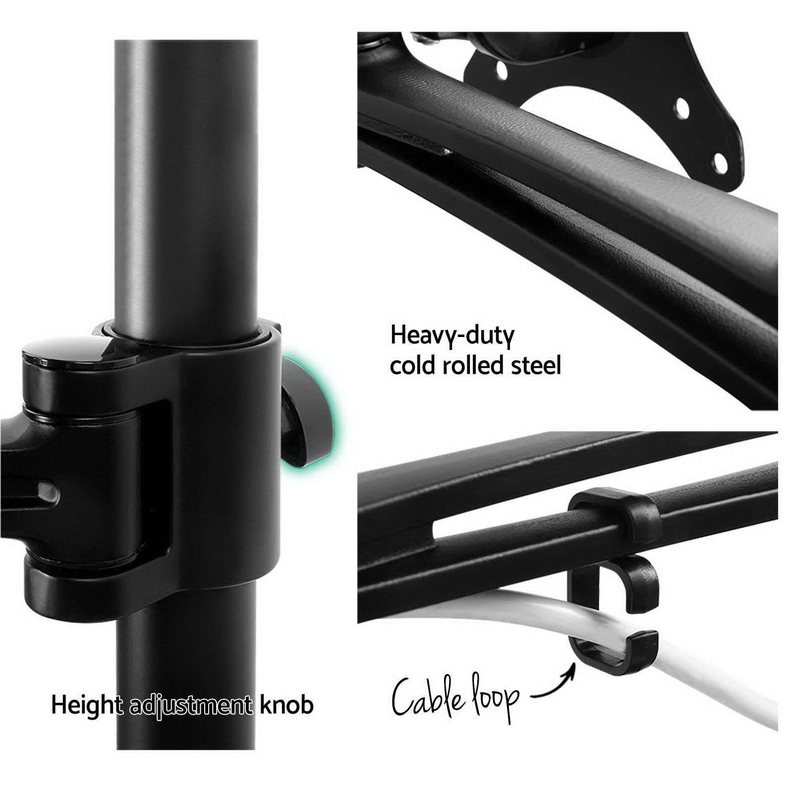 Monitor Arm Mount Single Black - image6