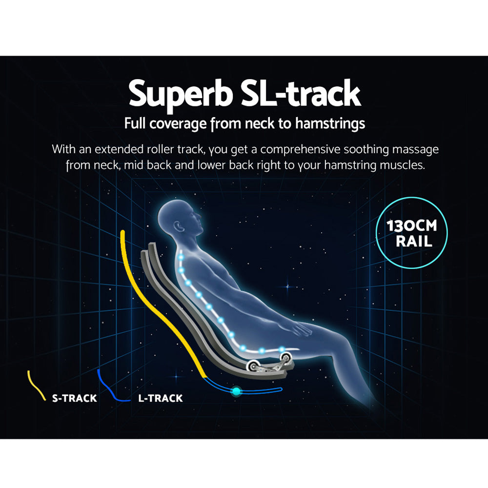 3D Electric Massage Chair Shiatsu SL Track Full Body 58 Air Bags Black - image6