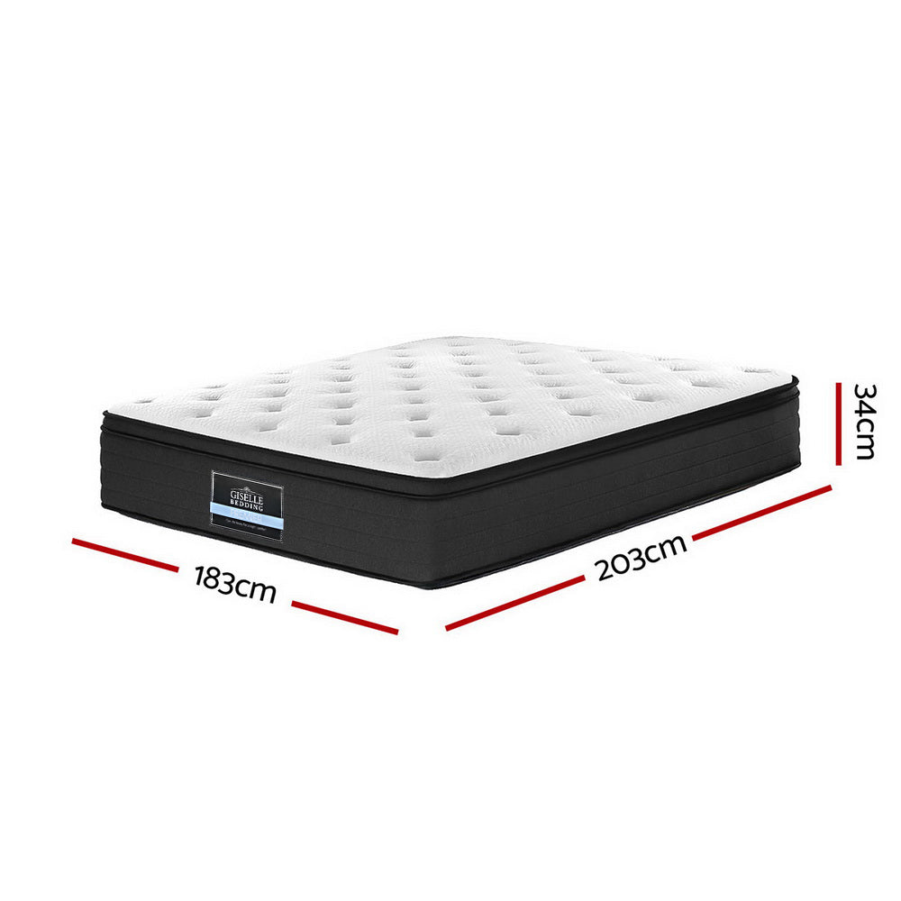 Bedding KING Mattress Bed 7 Zone Euro Top Pocket Spring Firm Foam - image2