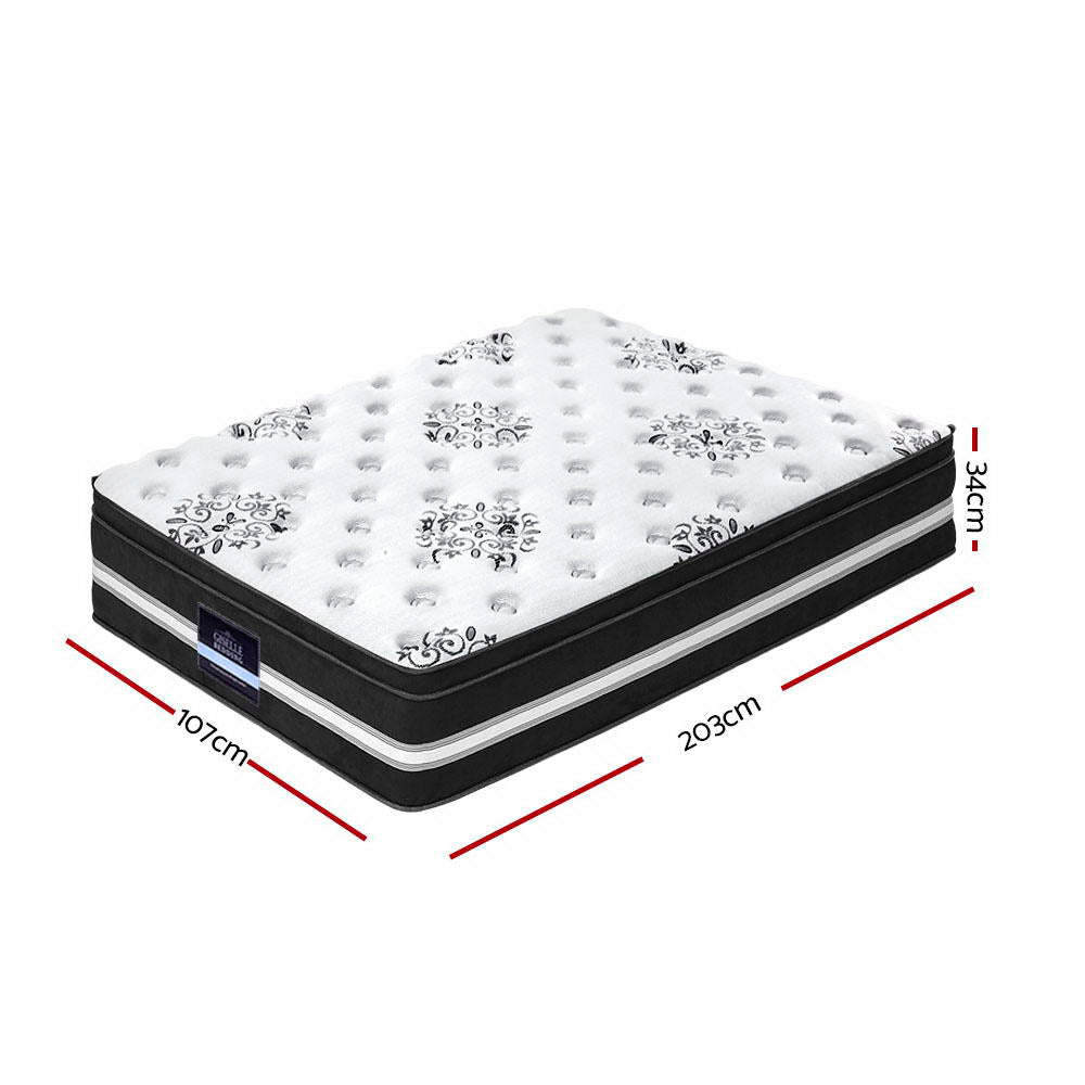 Bedding King Single Size Mattress Bed COOL GEL Memory Foam Euro Top Pocket Spring 34cm - image2