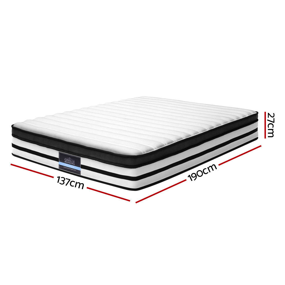 Bedding DOUBLE Size Bed Mattress Euro Top Pocket Spring Foam 27CM - image2