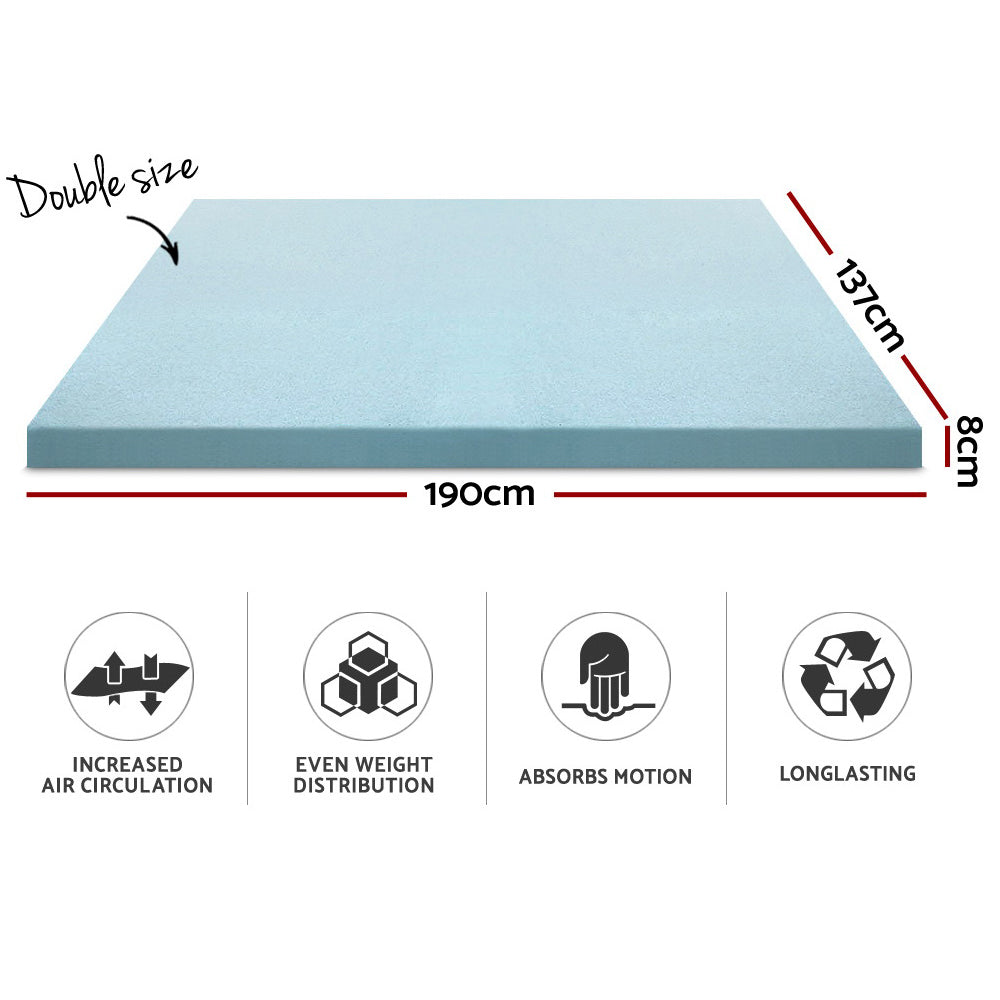 Bedding Cool Gel Memory Foam Mattress Topper w/Bamboo Cover 8cm - Double - image2