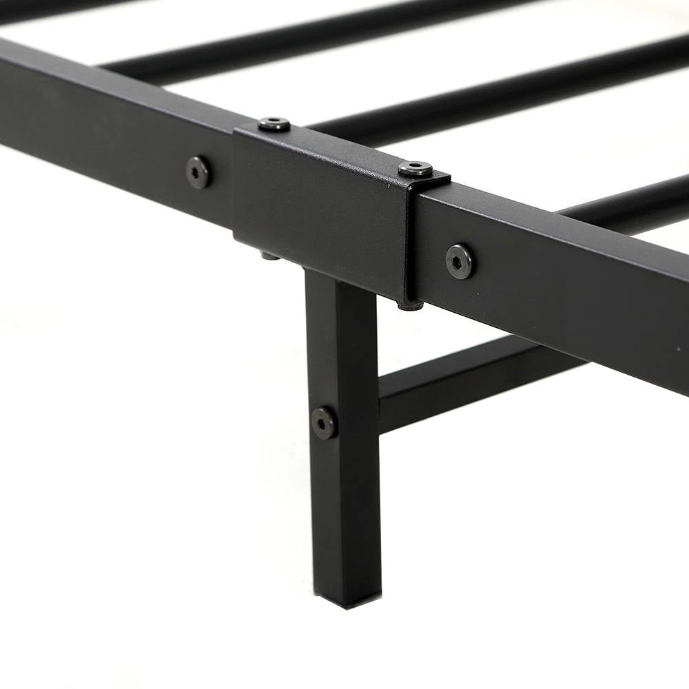 Metal Bed Frame Single Size Mattress Base Platform Foundation Black Dane - image3