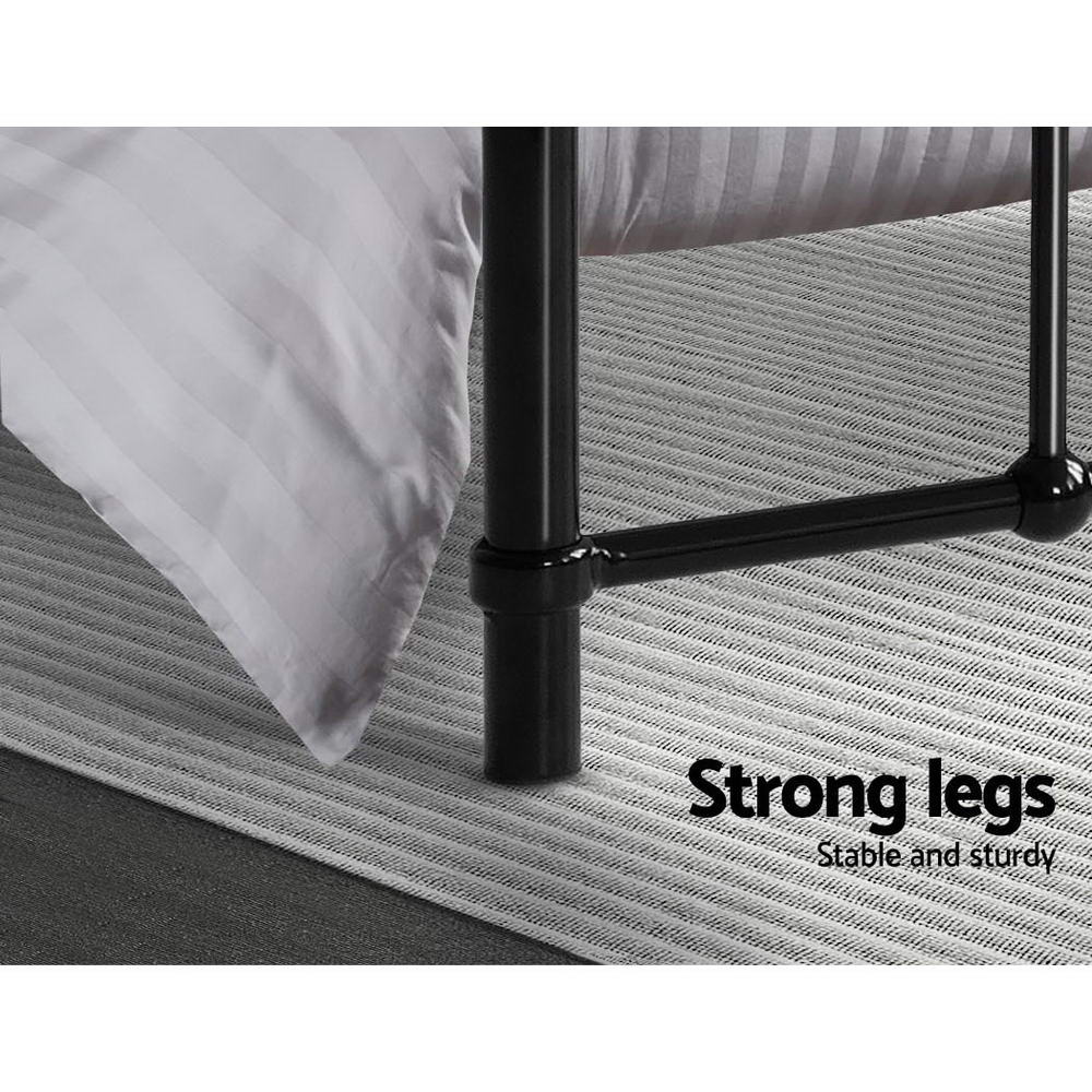 Metal Bed Frame Queen Size Platform Foundation Mattress Base Leo Black - image6