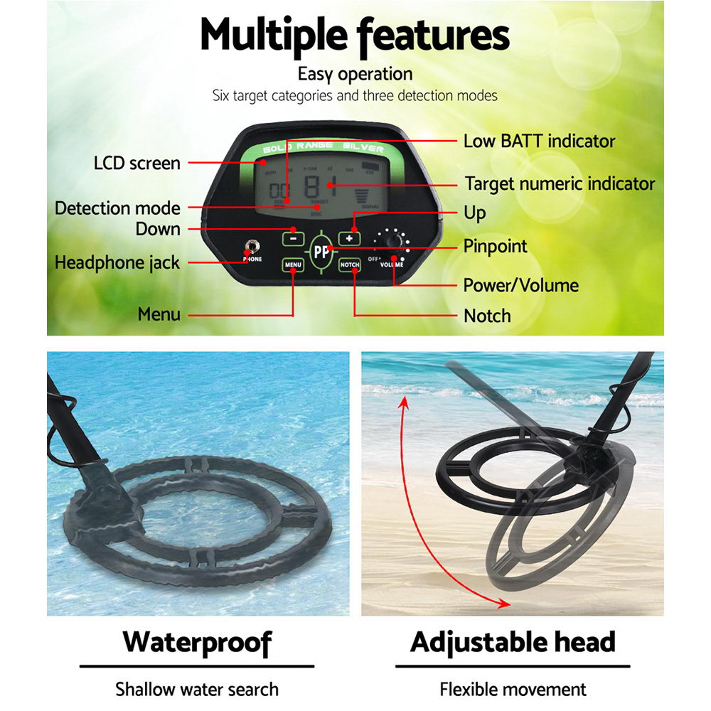 LCD Screen Metal Detector with Headphones - Black - image4