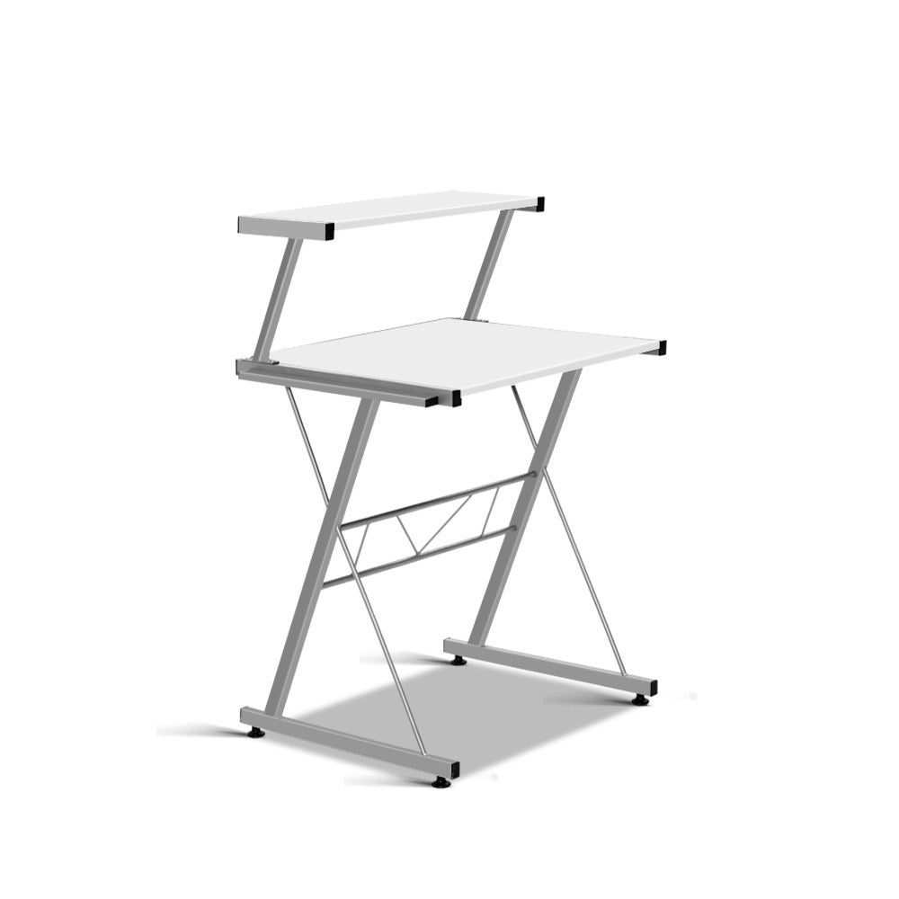 Corner Metal Pull Out Table Desk - White - image5