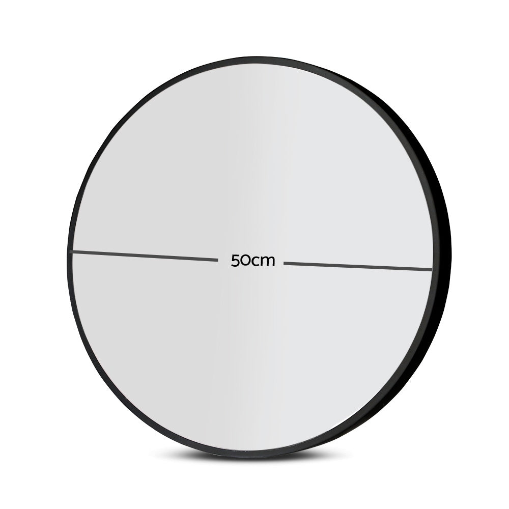 Round Wall Mirror 50cm Makeup Bathroom Mirror Frameless - image2