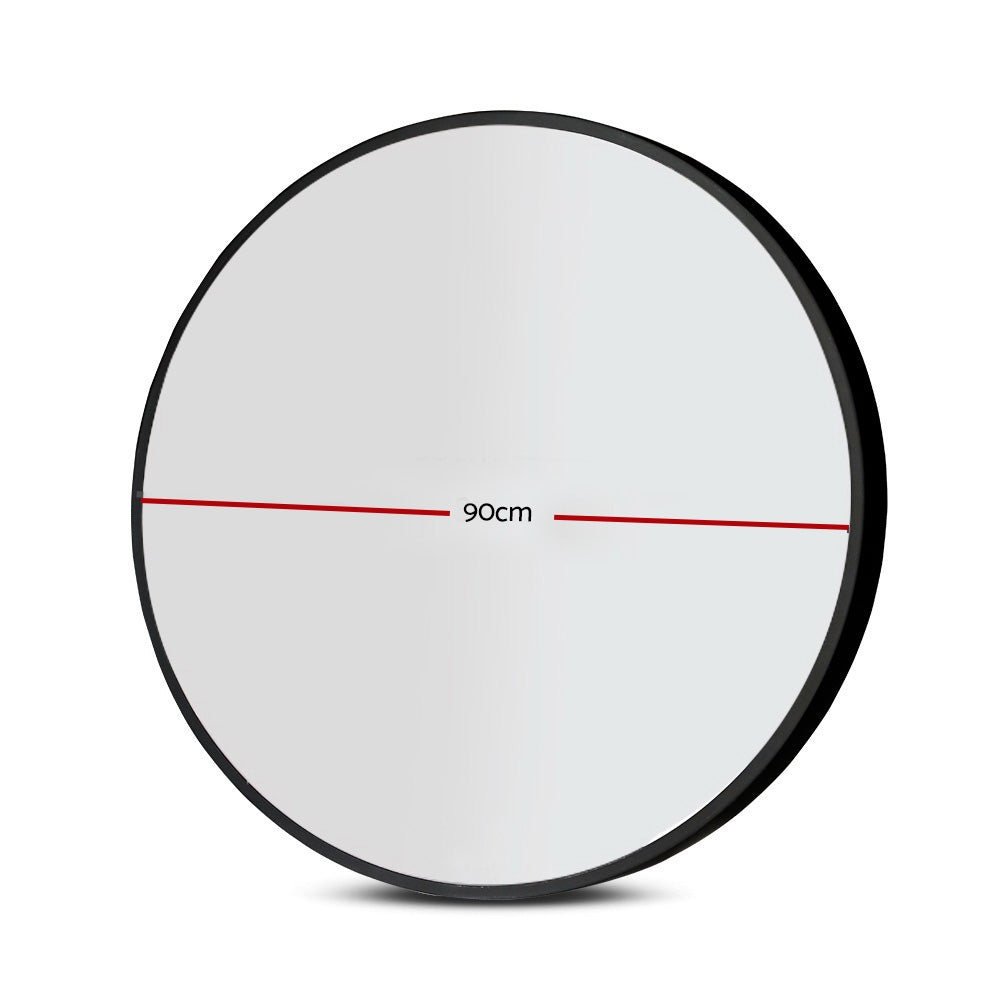 90CM Wall Mirror Bathroom Makeup Mirror Round Frameless Polished - image2