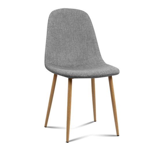 Set of 4 Adamas Fabric Dining Chairs - Light Grey - image1