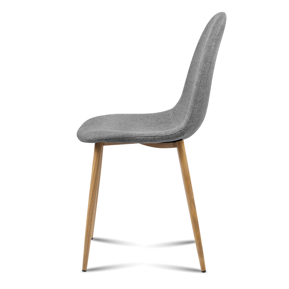 Set of 4 Adamas Fabric Dining Chairs - Light Grey - image4