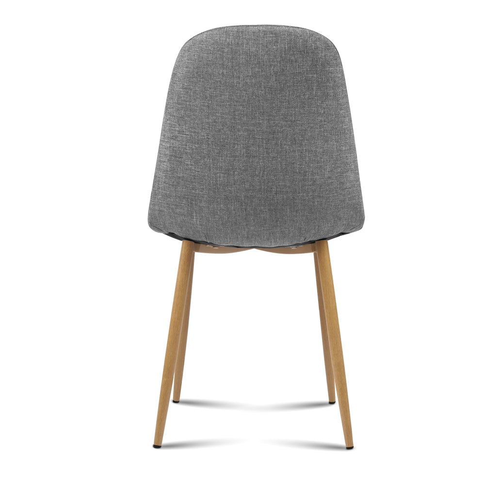 Set of 4 Adamas Fabric Dining Chairs - Light Grey - image5