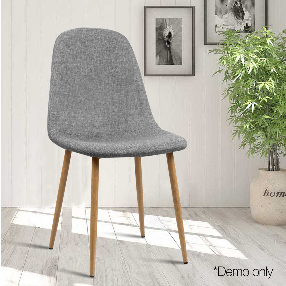 Set of 4 Adamas Fabric Dining Chairs - Light Grey - image6