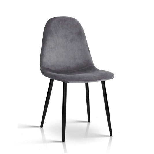 4 X Dining Chairs Dark Grey - image1