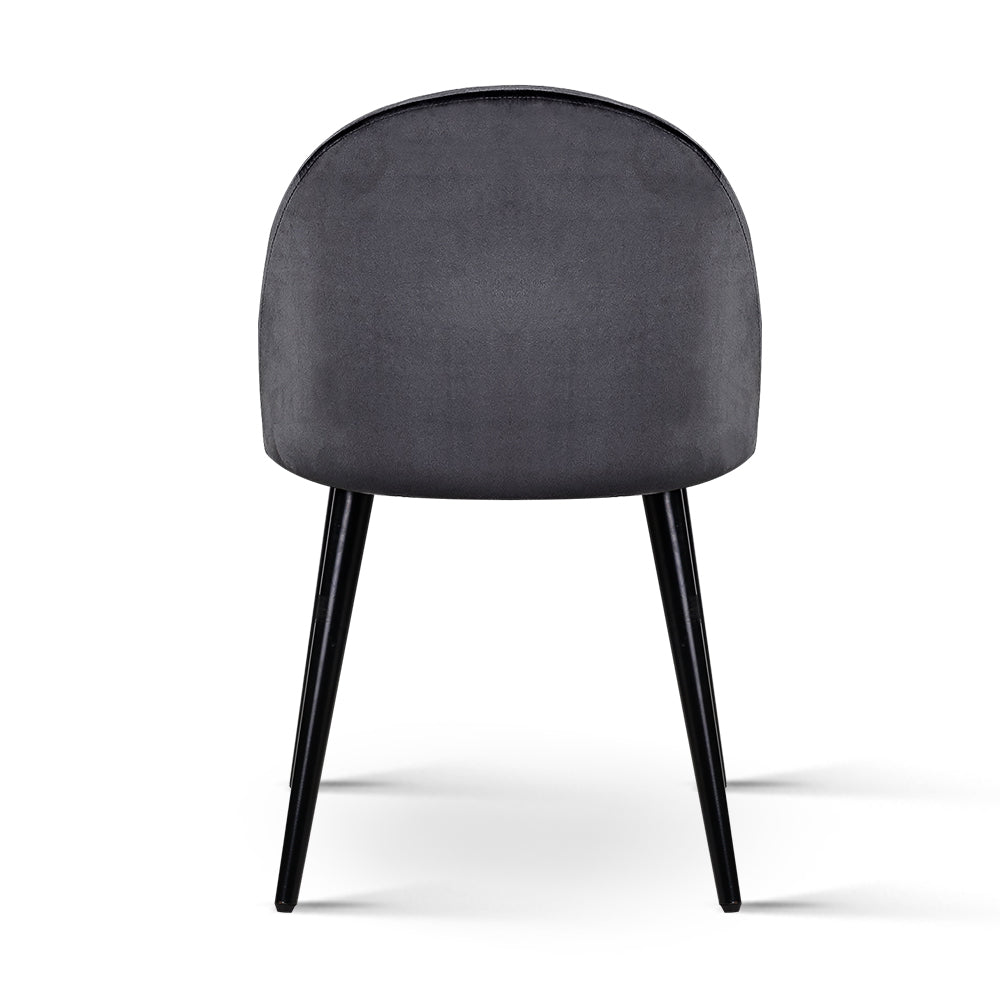 Set of 2 Velvet Modern Dining Chair - Dark Grey - image5