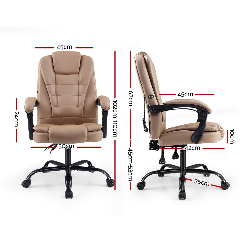 Massage Office Chair PU Leather Recliner Computer Gaming Chairs Espresso - image2