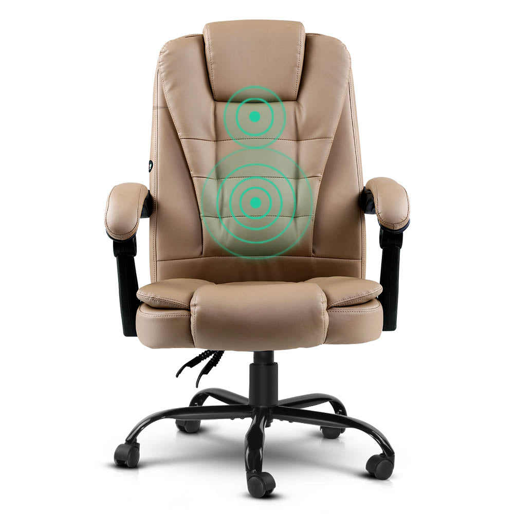 Massage Office Chair PU Leather Recliner Computer Gaming Chairs Espresso - image3