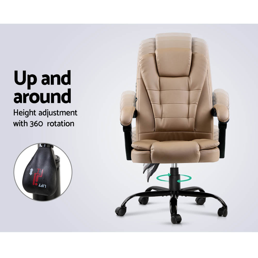 Massage Office Chair PU Leather Recliner Computer Gaming Chairs Espresso - image6