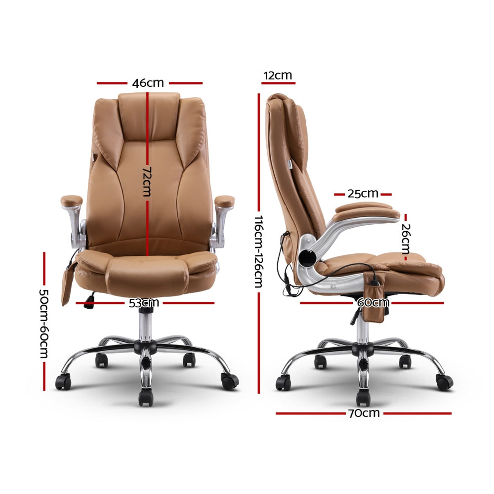 Massage Office Chair Gaming Chair Computer Desk Chair 8 Point Vibration Espresso - image2