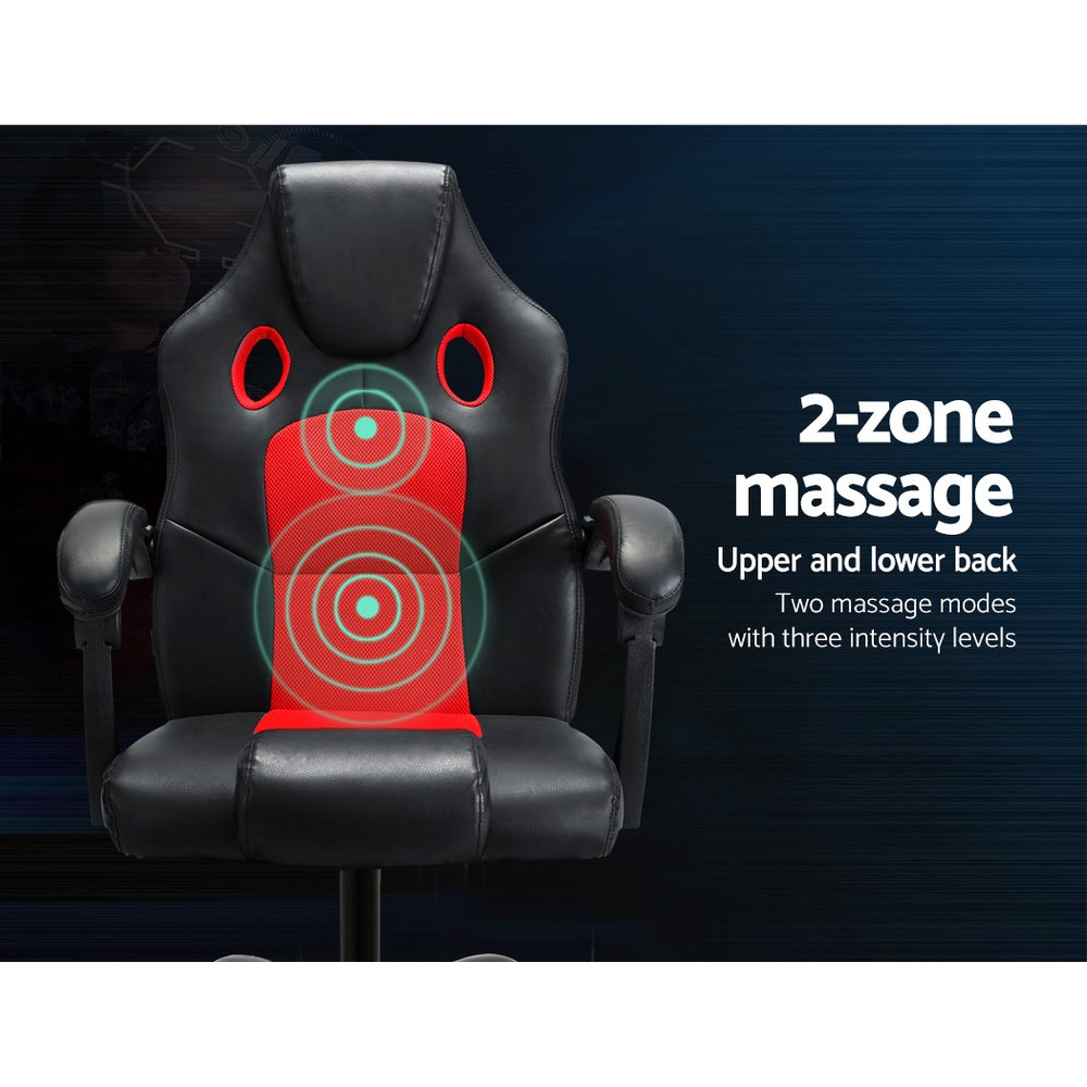 Massage Office Chair Gaming Computer Seat Recliner Racer Red - image4