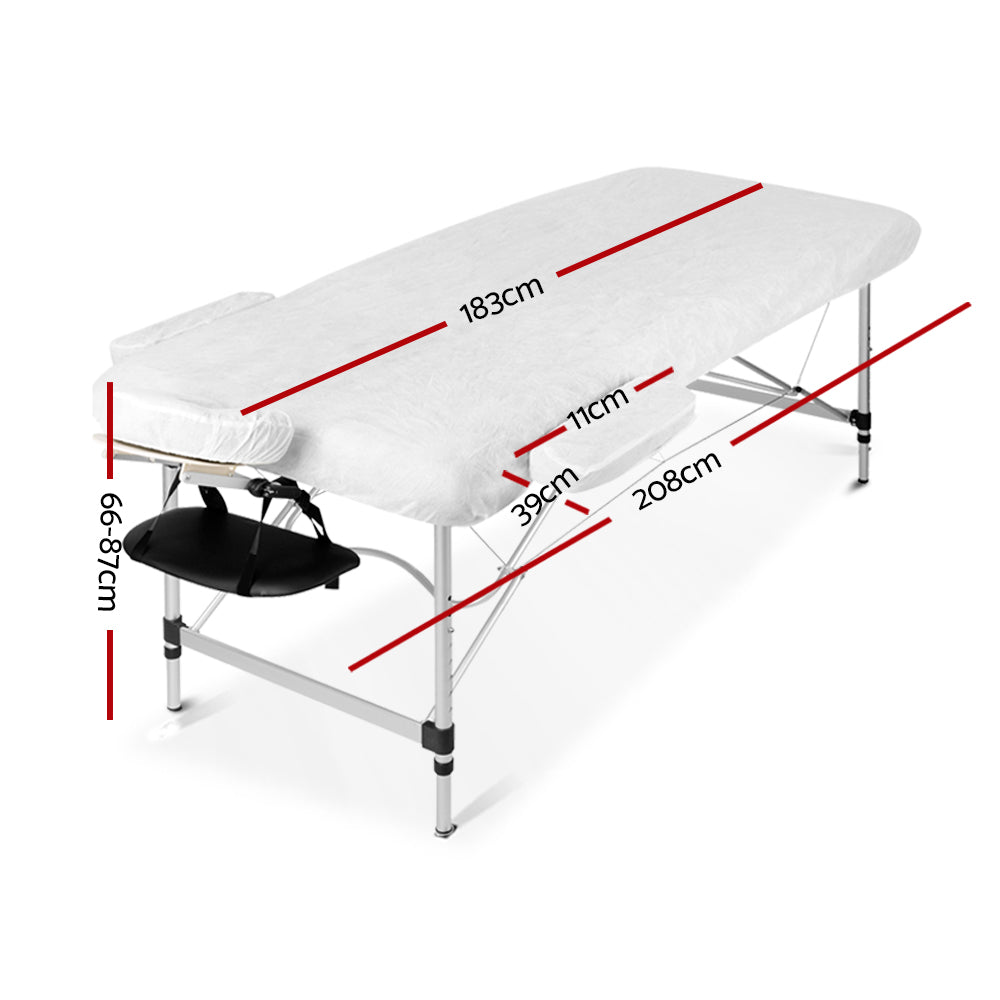 3 Fold Portable Aluminium Massage Table - Black - image2