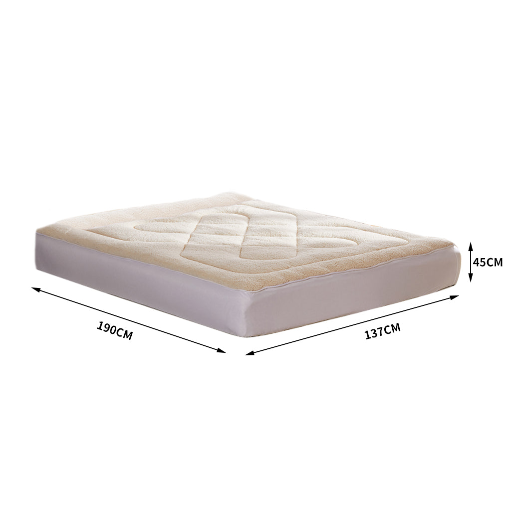 Dreamz Mattress Topper 100% Wool Underlay Reversible Mat Pad Protector Double - image11