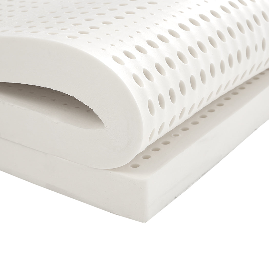 Latex Mattress Topper Double Natural 7 Zone Bedding Removable Cover 5cm - image4