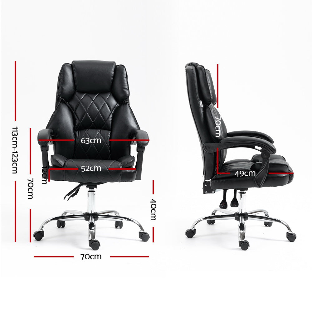 Executive Office Chair Leather Gaming Computer Desk Chairs Recliner Black - image2