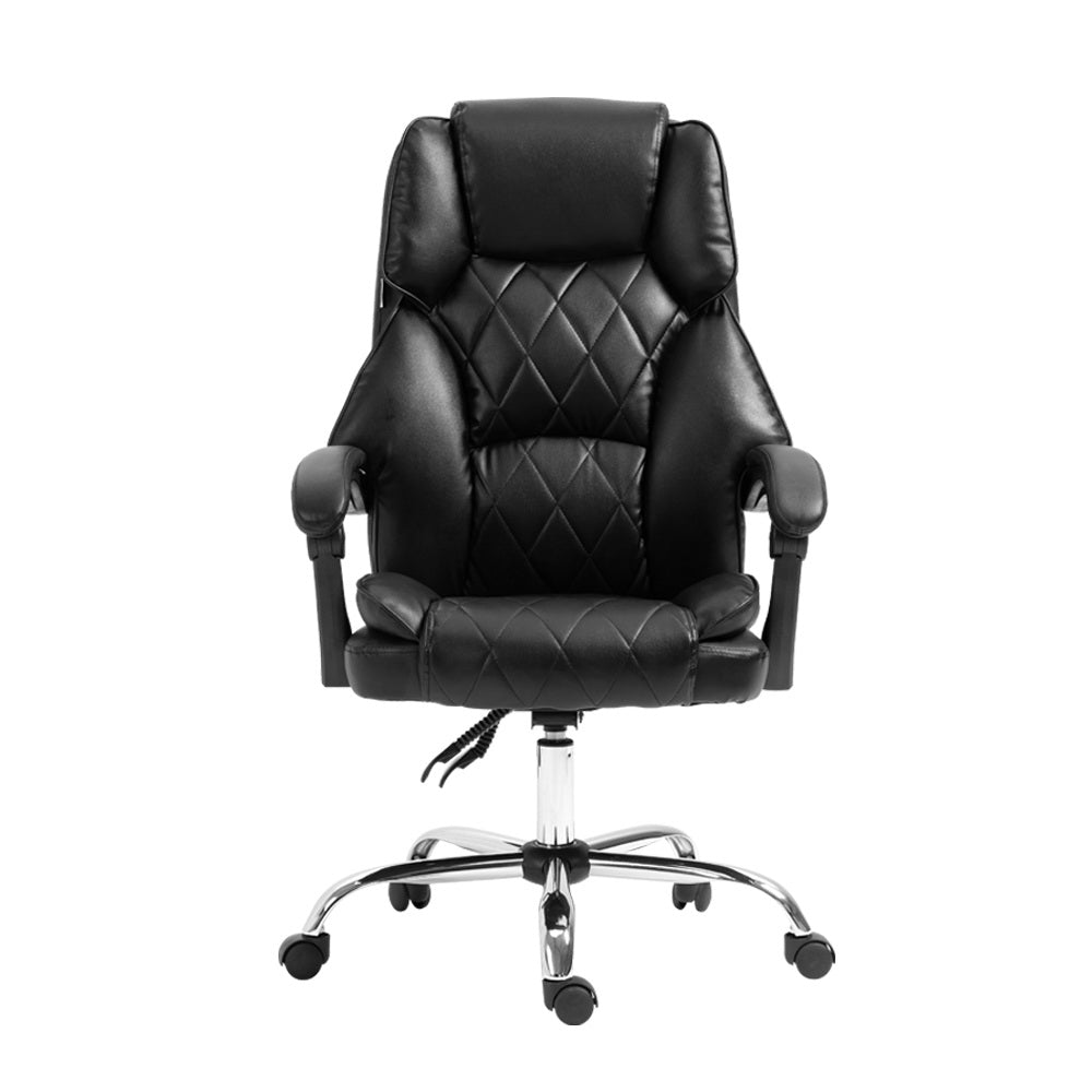 Executive Office Chair Leather Gaming Computer Desk Chairs Recliner Black - image3