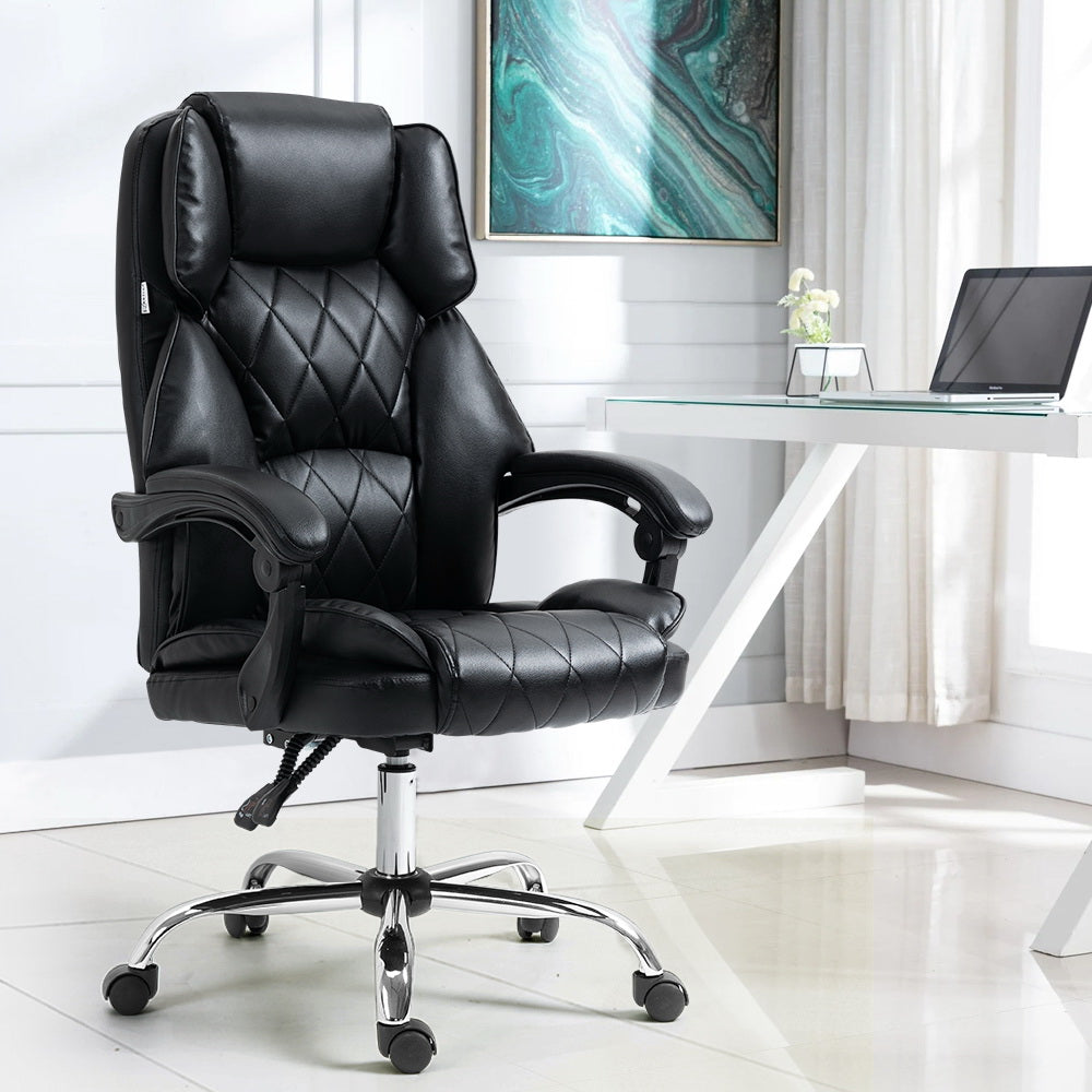 Executive Office Chair Leather Gaming Computer Desk Chairs Recliner Black - image8
