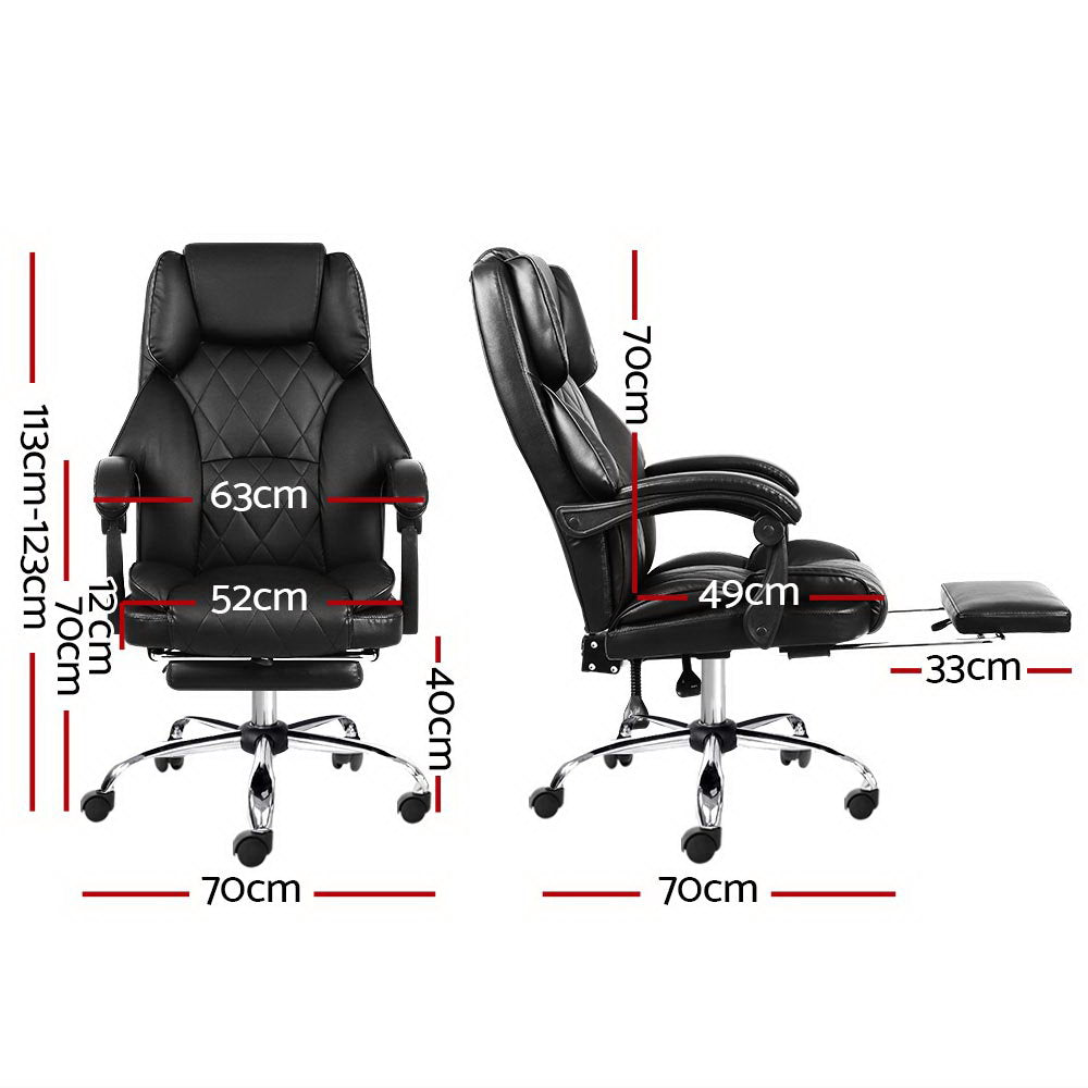 Office Chair Gaming Computer Executive Chairs Leather Seat Recliner - image2