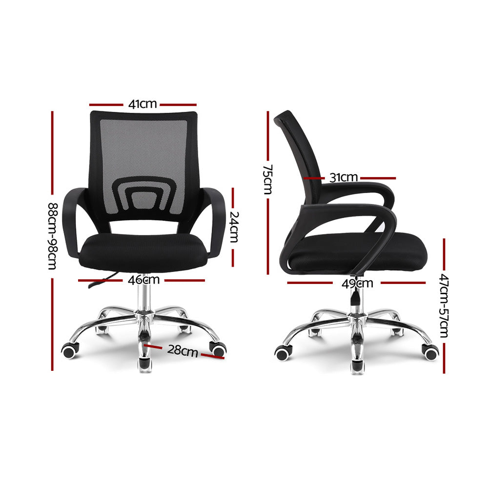 Office Chair Gaming Chair Computer Mesh Chairs Executive Mid Back Black - image2