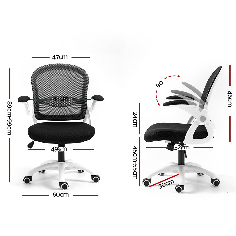 Office Chair Mesh Computer Desk Chairs Work Study Gaming Mid Back Black - image2